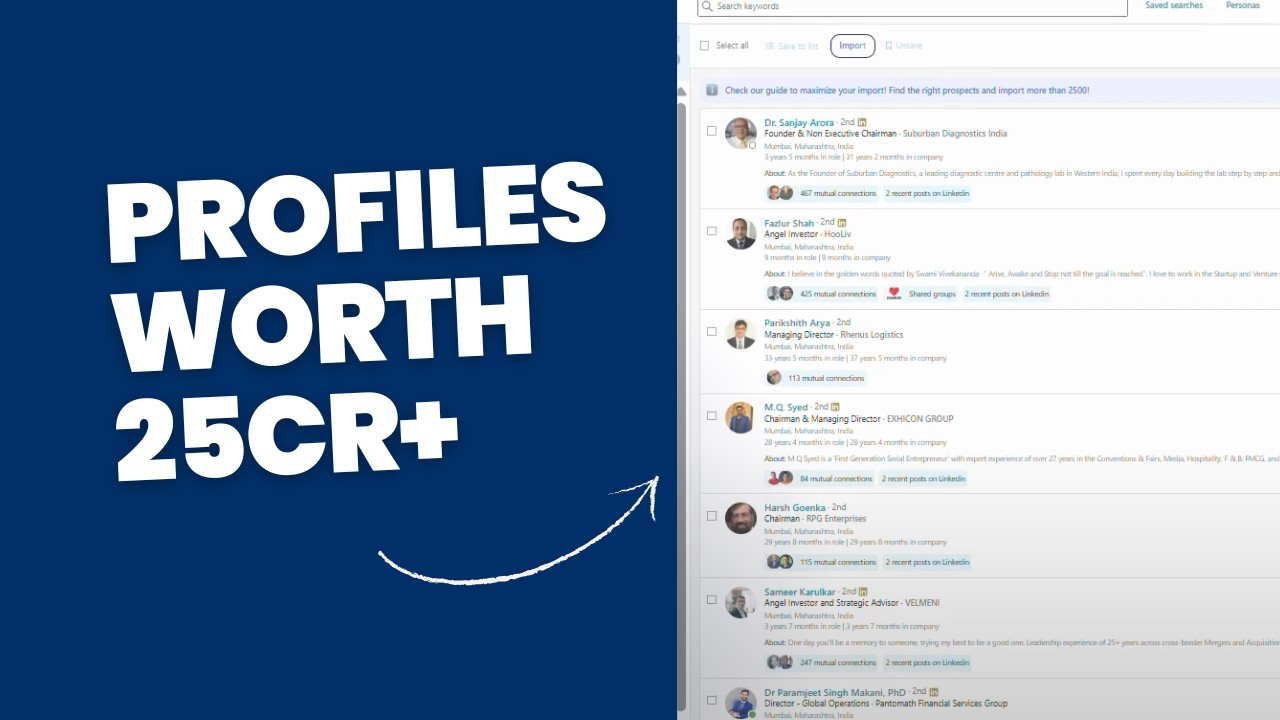 How to find HNIs & UHNIs using LinkedIn Sales Navigator?