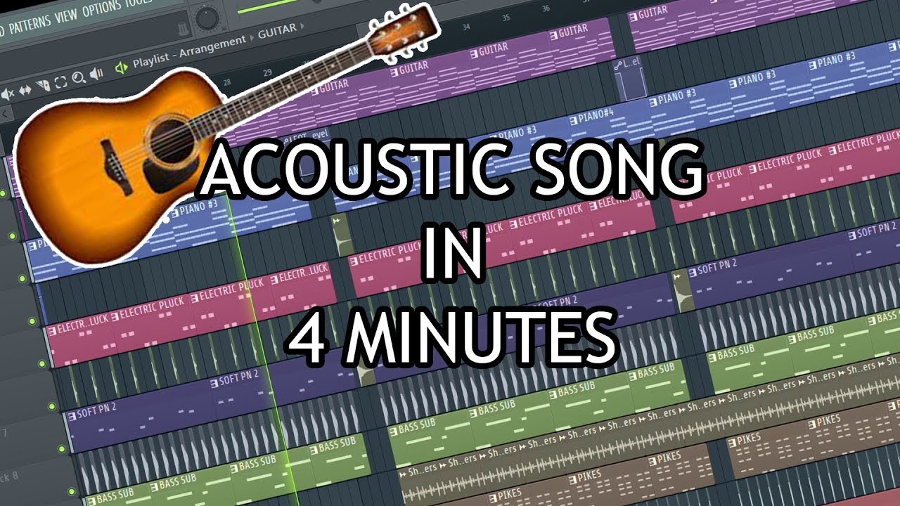 MAKE AN ACOUSTIC SONG IN 4 MINUTES [FL STUDIO]