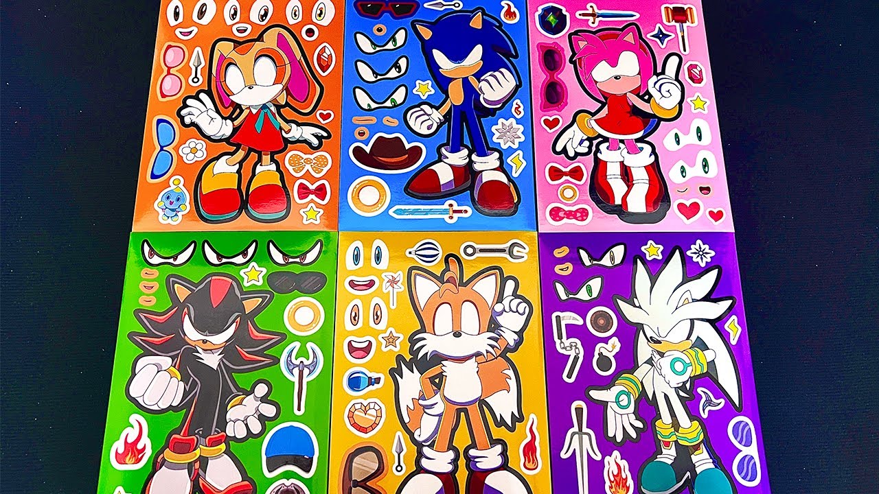 🎀Paper DIY🎀 Decorate with Sticker Book sonic the Hedgehog with Amy Rose,Tails, Shadow