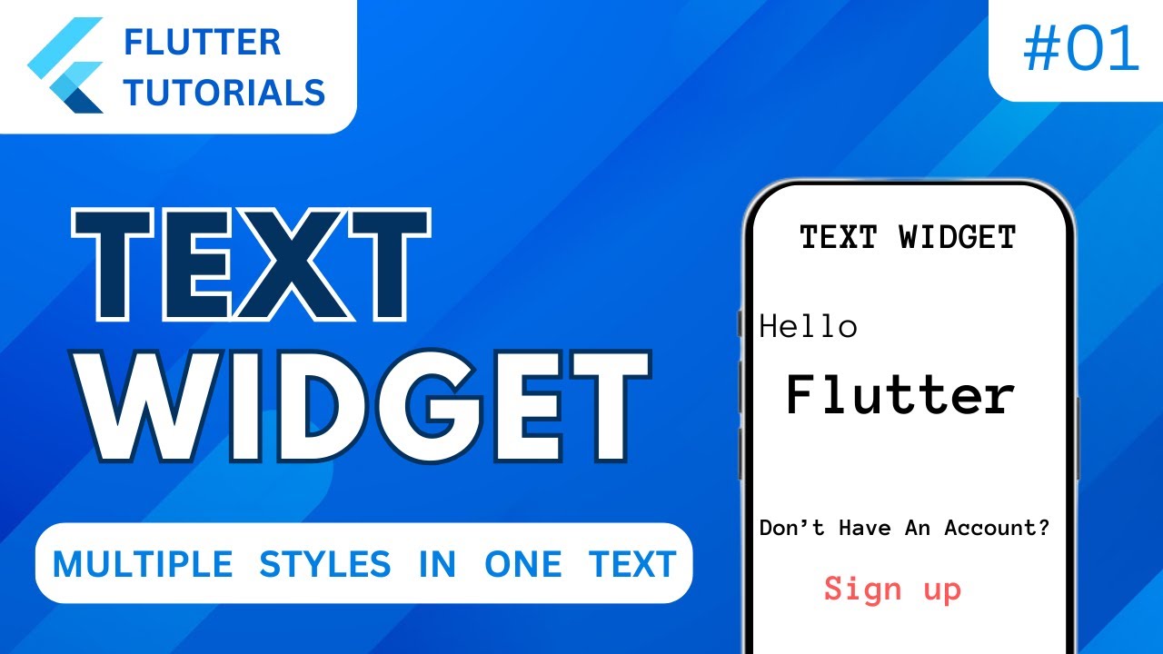 Flutter Text Widget for Apps Design | Flutter Basic Tutorial | App Development -  Flutter #01