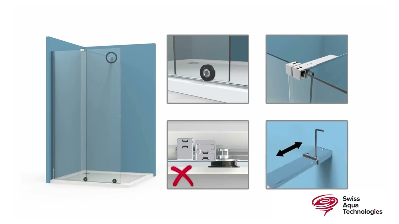 Drsna tu&scaron; vrata Walk-In Xmotion SAT - navodila za montažo