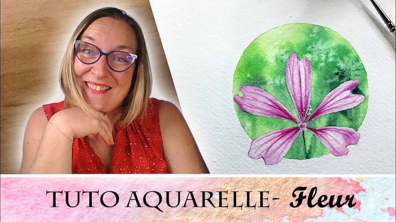 Tuto Aquarelle débutant - Peindre une jolie fleur sur un fond humide avec Virginie Lucas