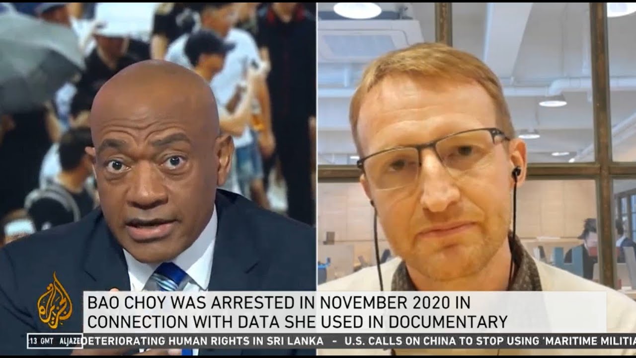 Tom Grundy on Al-Jazeera, 24.3.21: RTHK's Bao Choy in court & press freedom in Hong Kong