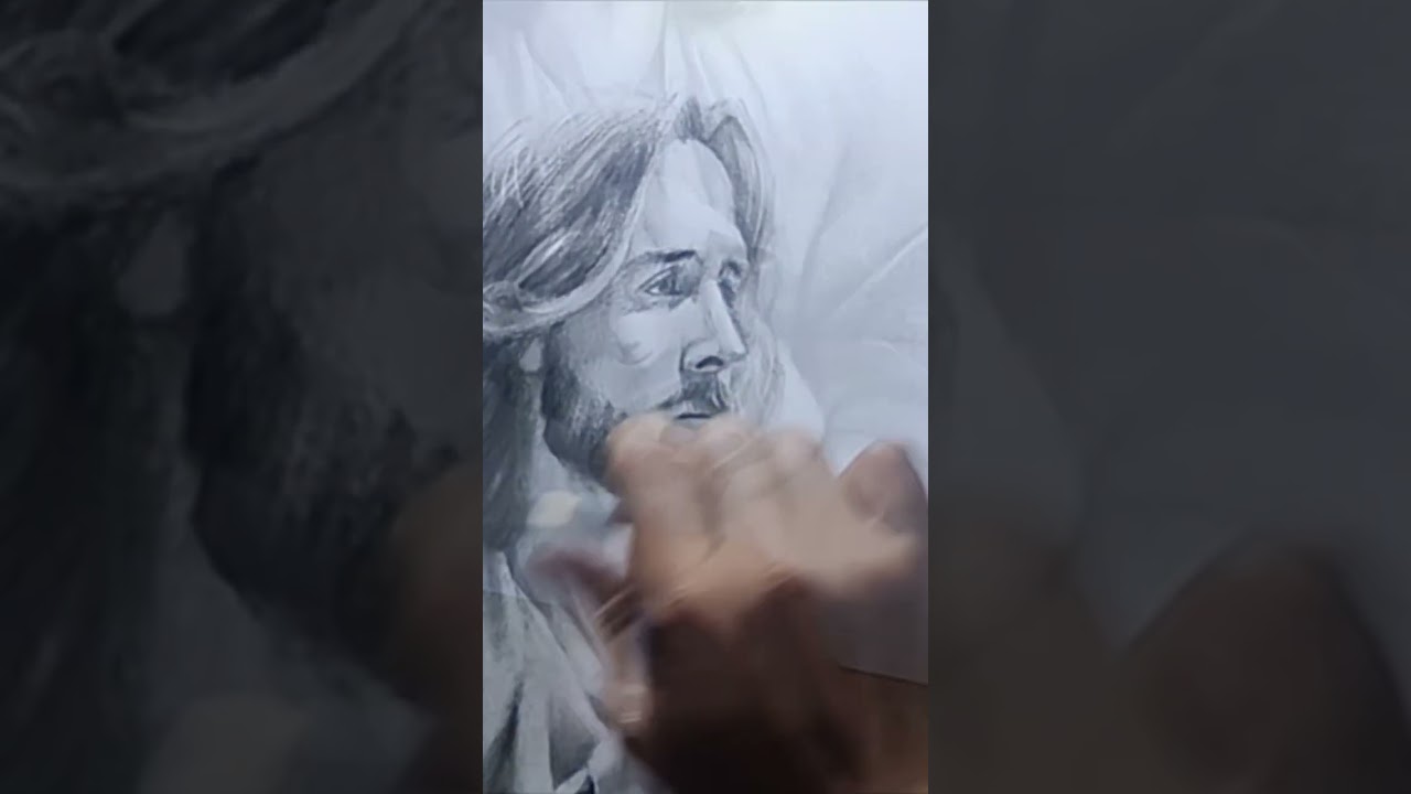 Good Shepherd, Full process drawing, Charcoal pencil