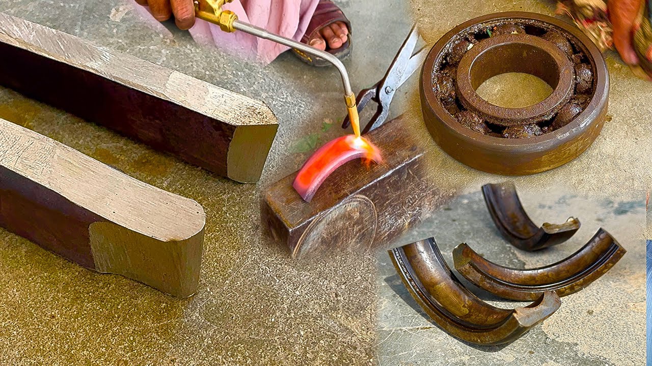 A ball thread making tool on broken bearings amazing idea | Making tool for scrap metal ideas