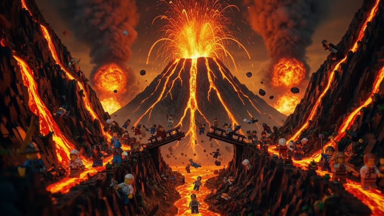 Volcano Eruption — Escape from Brick Mountain #volcanoeruption  #BrickMountainEscape #volcano