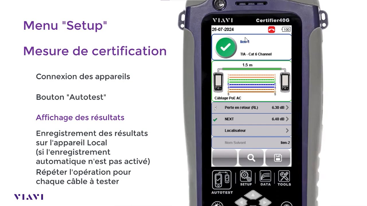 1 - Prise en main du Certifier 10G/40G de VIAVI