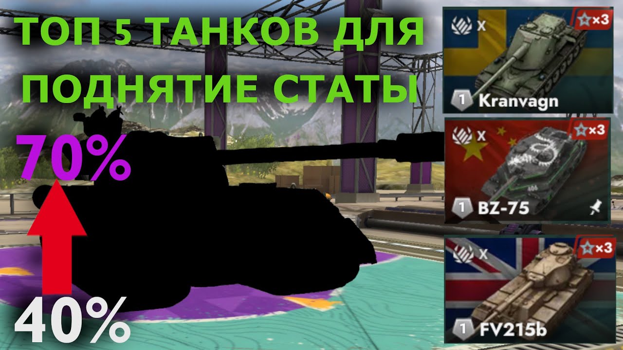 ТОП 5 ТАНКОВ ДЛЯ ПОДНЯТИЕ СТАТИСТИКИ|TANKS BLITZ