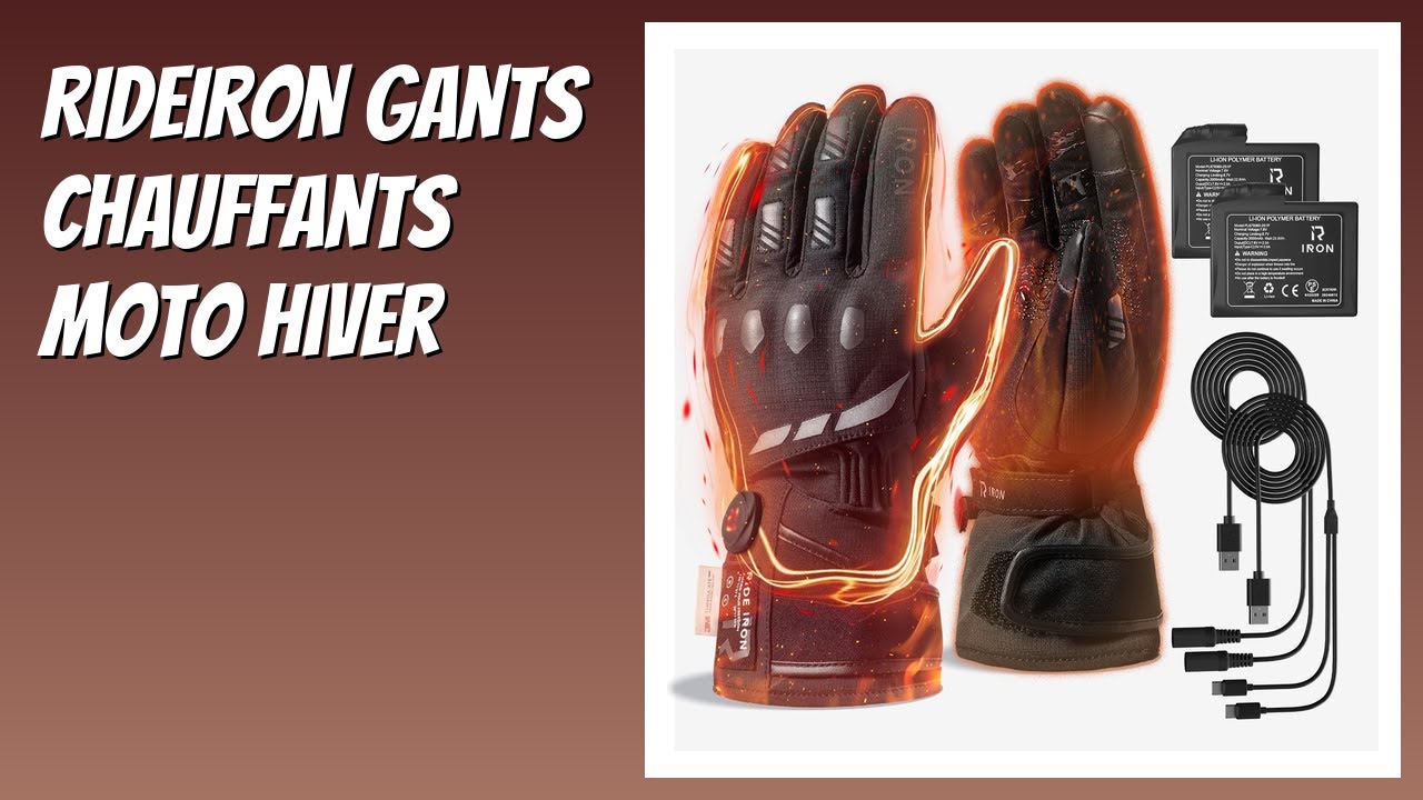 AVIS (2026) : RIDEIRON Gants Chauffants Moto Hiver. DÉTAILS