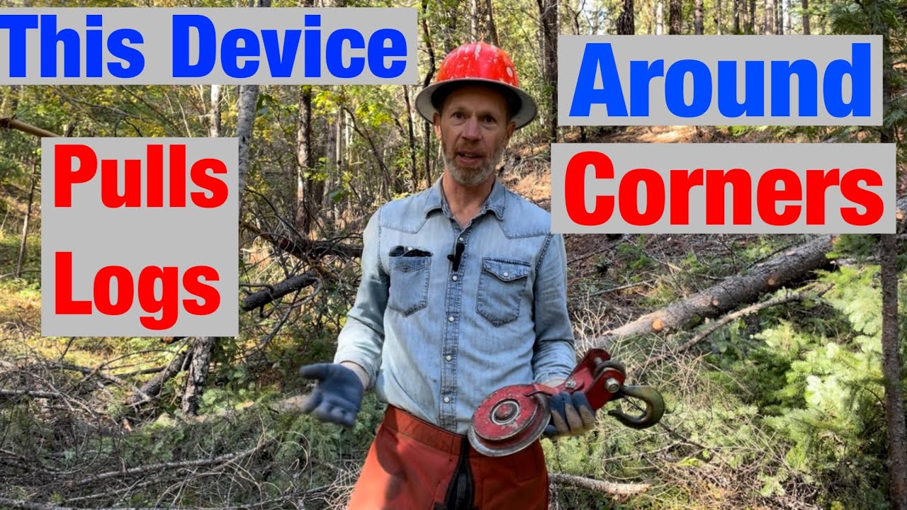 An Easy Way to Winch Logs Around a Corner. Solo Logging and Yarding w Farmi Tractor Winch