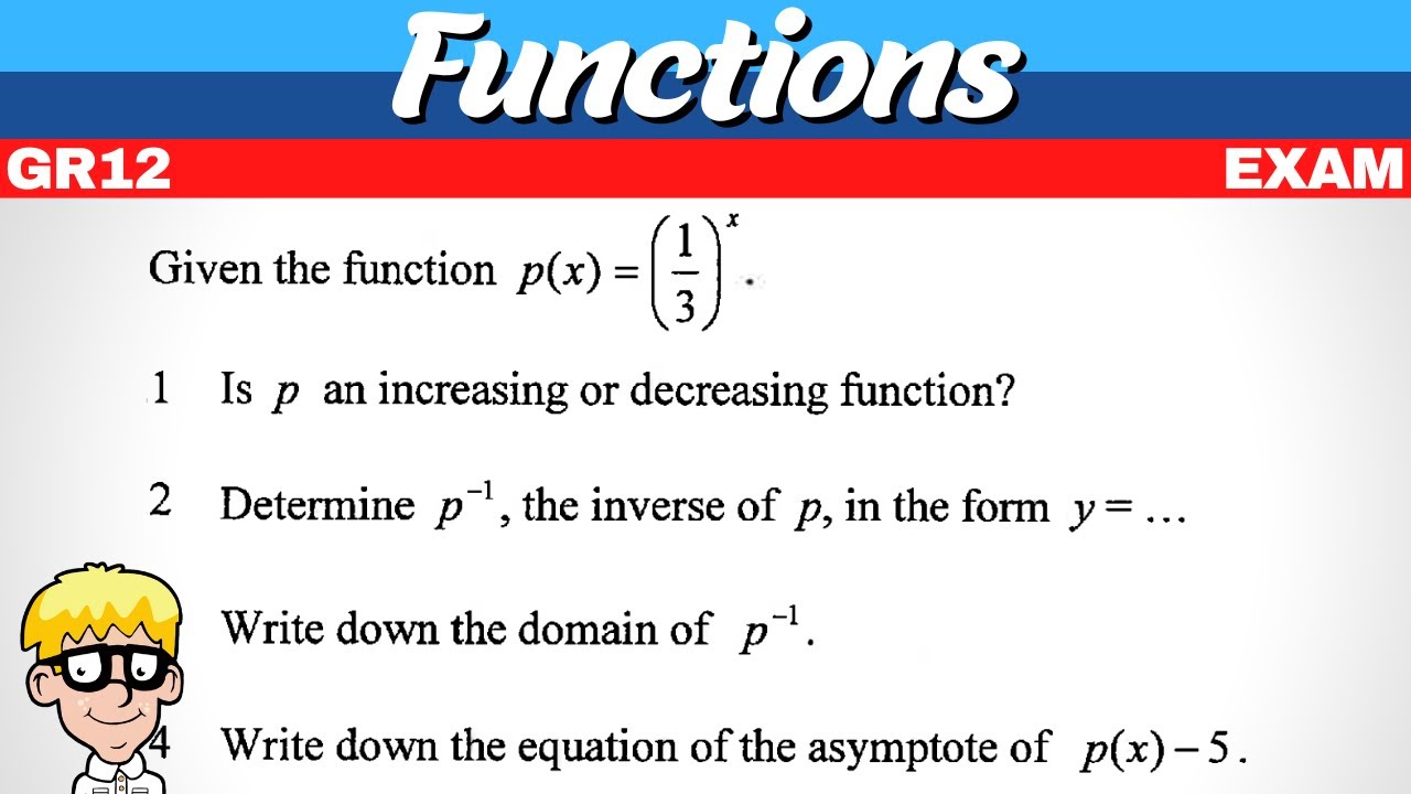 Exam question functions gr 12