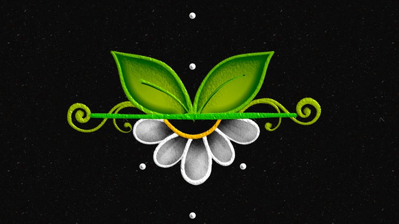 Creative 5-1 dots Flower Rangoli🌺| Easy & Simple dots kolam | Flower muggulu | colour rangoli