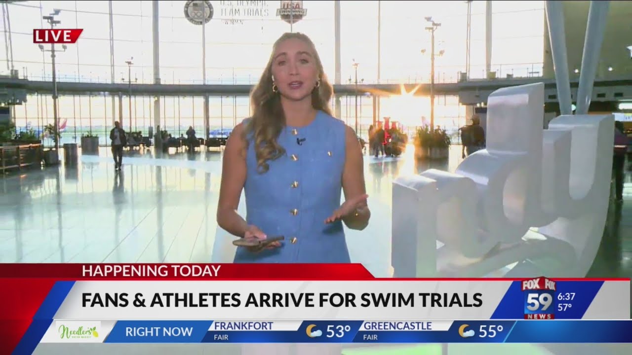 Indianapolis International Airport welcoming swimmers and fans in style, ahead of Olympic Team Trial
