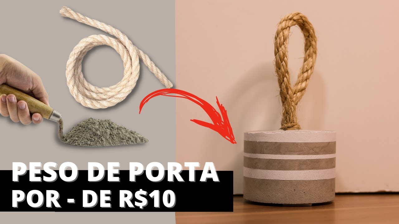 DIY PESO DE PORTA FEITO COM CIMENTO (FAÇA E VENDA)