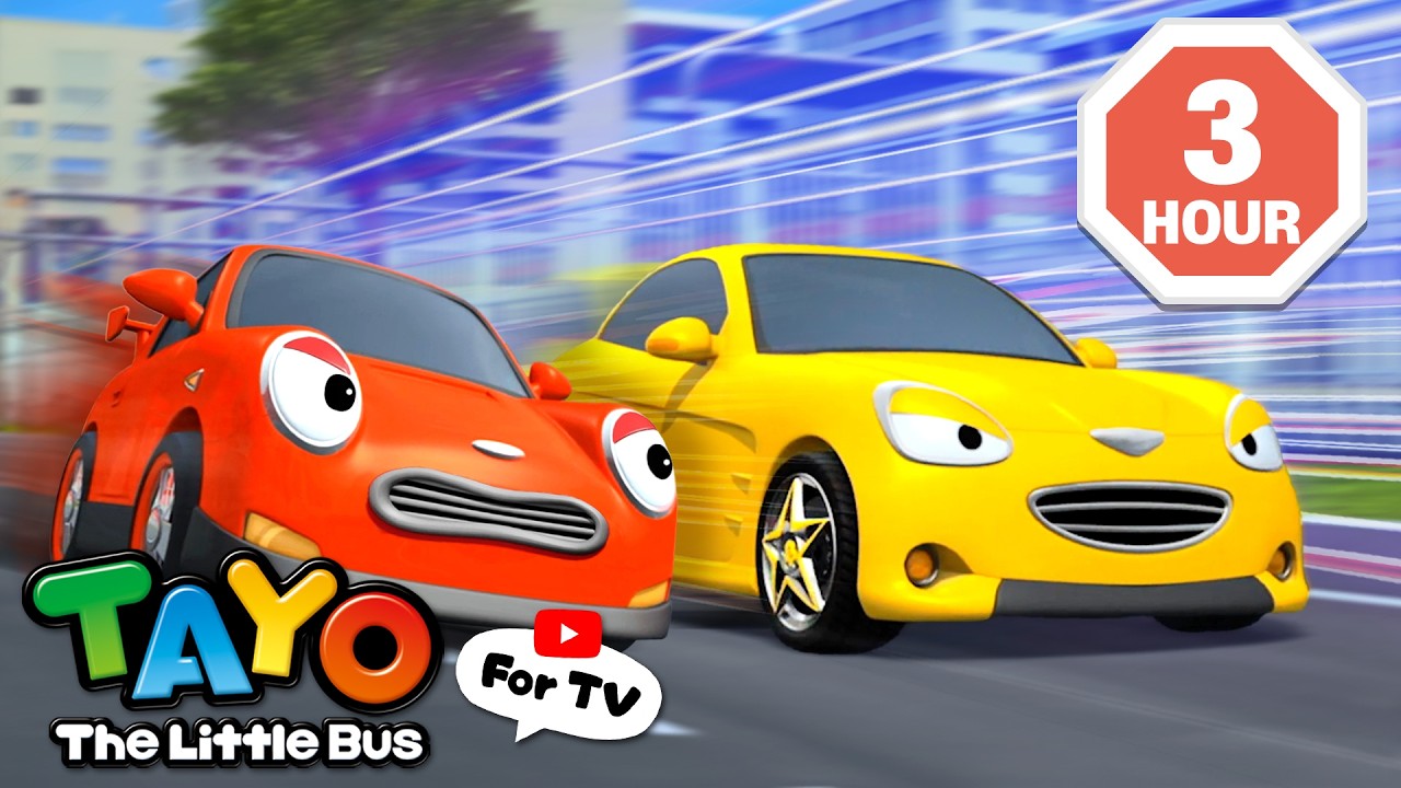 [3時間] ドキドキ！くるまの レース🏁🚗 l 子供向けアニメ l ちびっこバス タヨ