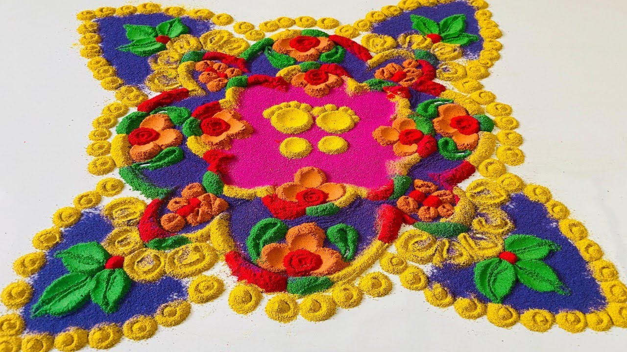 Easy Rangoli Designs | Rangoli Design For Beginners | Rangoli Designs | Rangoli Video | #art #diy 