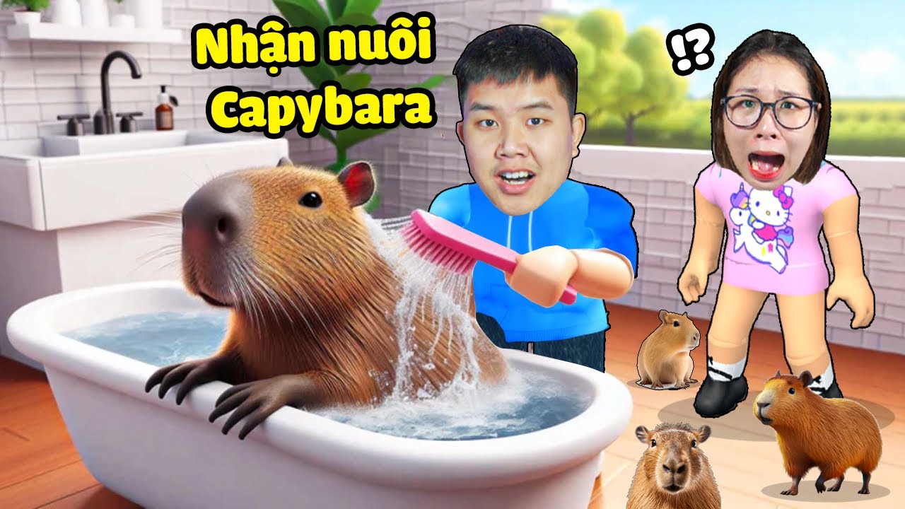 24 giờ nuôi thú cưng CAPYBARA siêu hot với nhiều chủng loại mới cùng bqThanh & Ốc