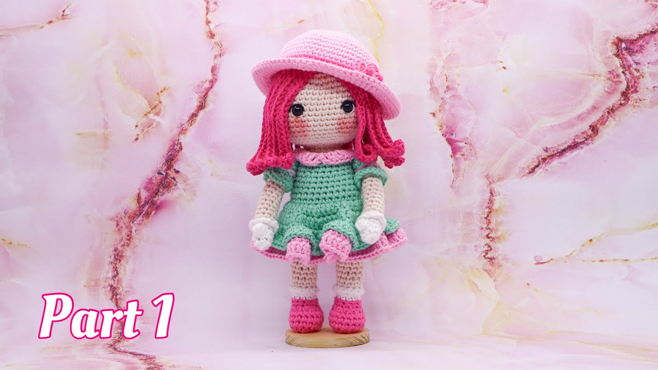 SHELBY 👧🏻| PART 1| SHOES & LEGS, BODY, COLLAR, SKIRT | MAKING AMIGURUMI CROCHET DOLL TUTORIAL