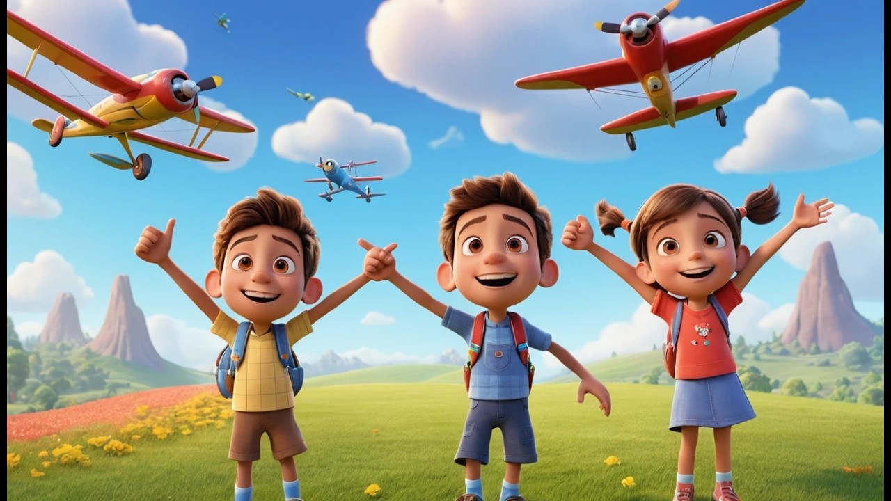 Three Little Planes Loop Loop Loop | Flying Adventure & Counting Songs for Kids