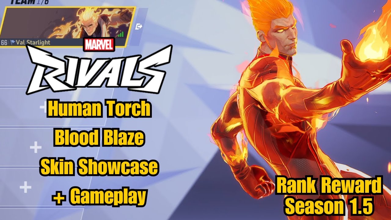 Human Torch | Blood Blaze Competitive Reward Skin Showcase | Marvel Rivals | Season 2 Gameplay