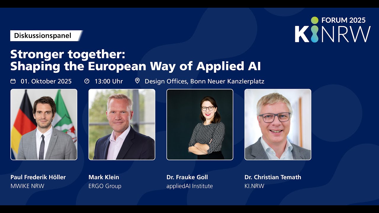 Impulsvortrag ERGO und Panel »Stronger together: Shaping the European Way of Applied AI«