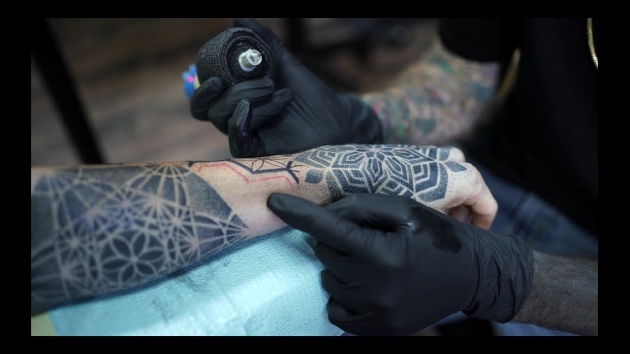 Geometric Full Sleeve on Stunt Rider!!!! - Chase Nolan Tattoos