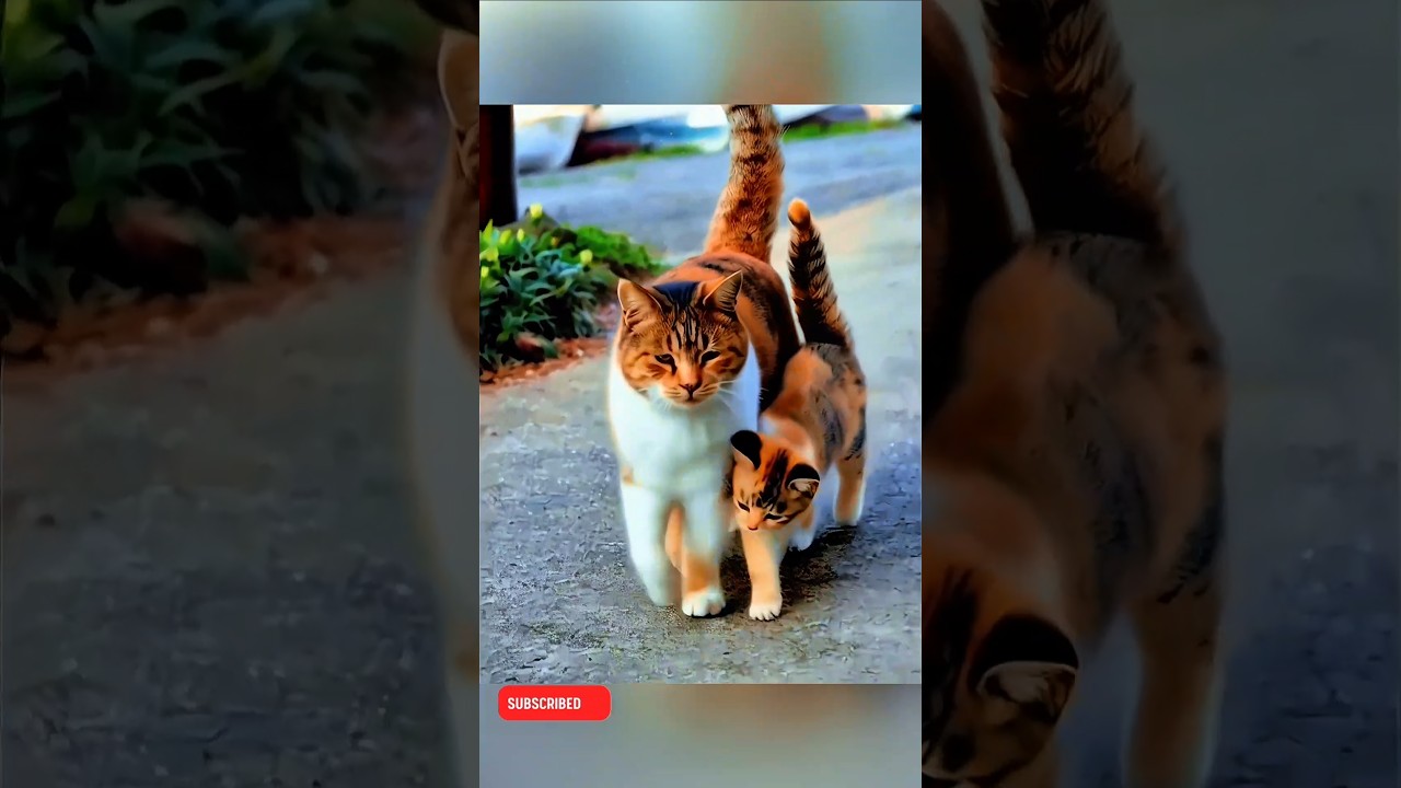 Paws on the Path: A Mother Cat and Her Kitten&rsquo;s Heartwarming Journey