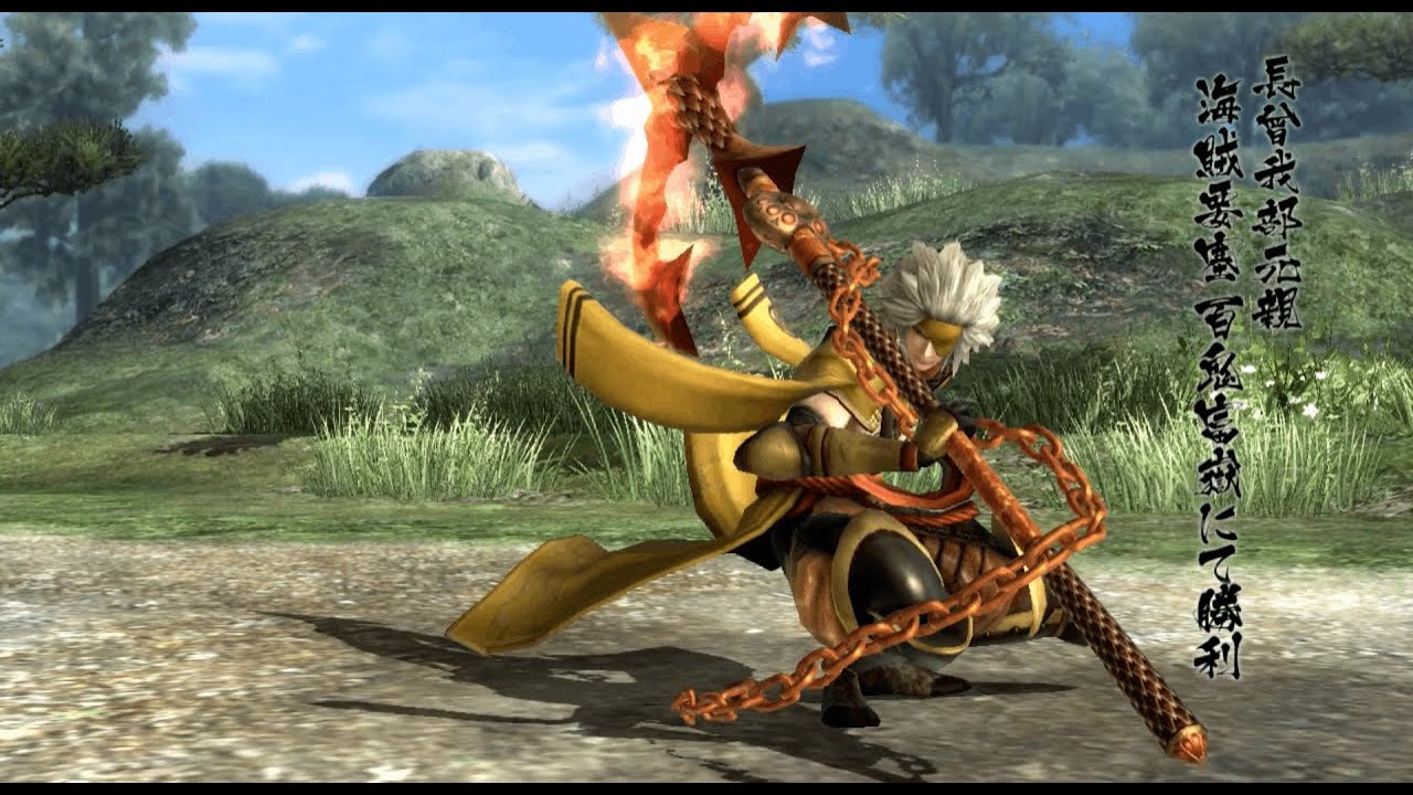 BASARA 4 Sumeragi: Chōsokabe Motochika all skill & basara attack, combo in row【戦国BASARA4皇】