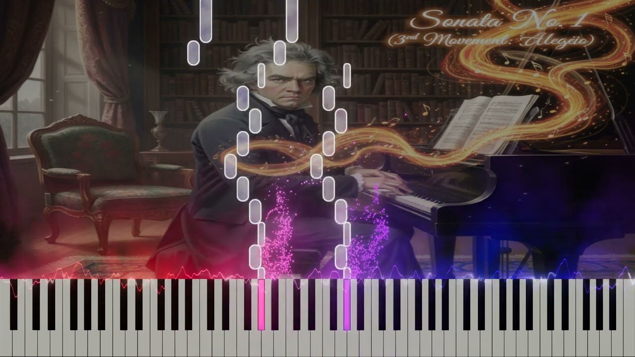 Beethoven: Piano Sonata No. 1 in F minor, III. Allegretto (Piano Tutorial & MIDI) | The NoteDrop