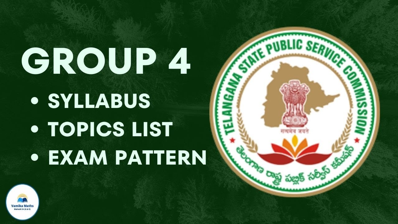 TSPSC Group 4 Syllabus & Exam Pattern || Topics List || Paper 2 syllabus by Vamika Maths