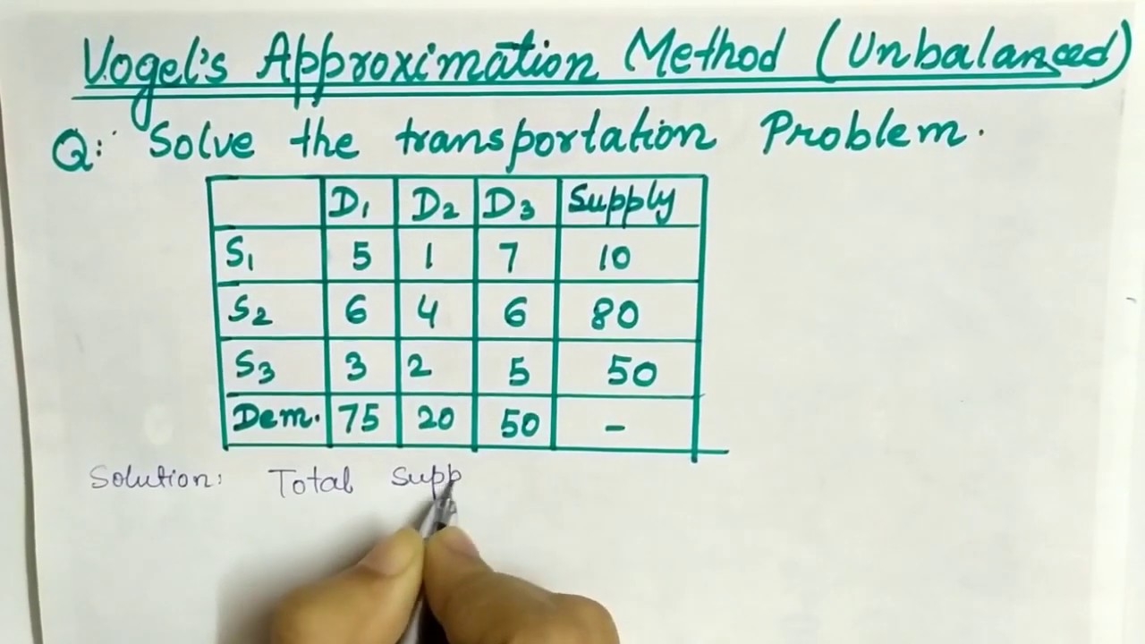 Lec-24 Unbalanced Transportation Problem Vam Method || In Hindi || Operation Research