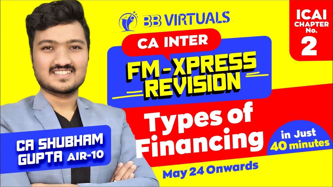 ICAI Chapter 2 | Types of Financing | CA Inter FM Xpress Revision Marathon Jan 25