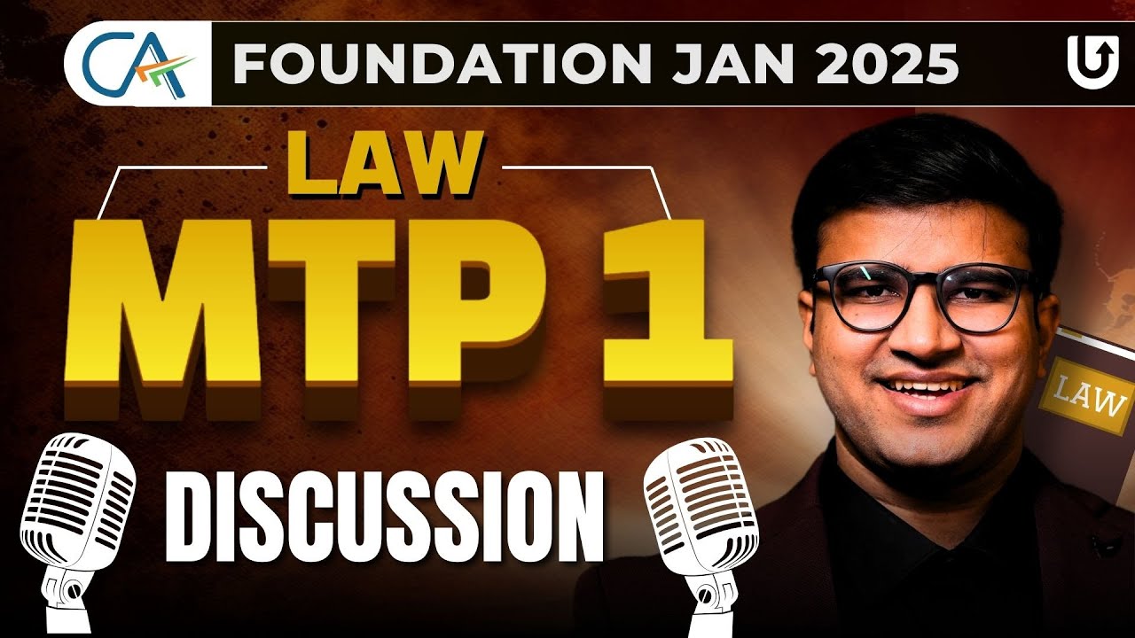 MTP 1 CA Foundation Law | CA Foundation Jan25 Business Laws |CA Indresh Gandhi #cafoundation#caexams