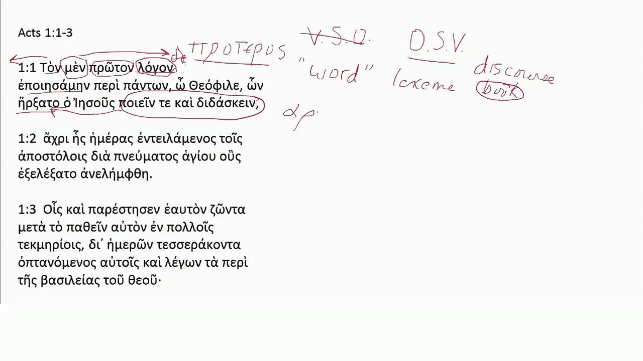 Advanced Greek Grammar in Acts 1:1