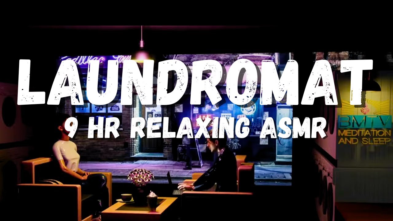 The Laundromat asmr Cafe On A Rainy Day! Wash Your Clothes And Relax With A Cup Of Coffee
