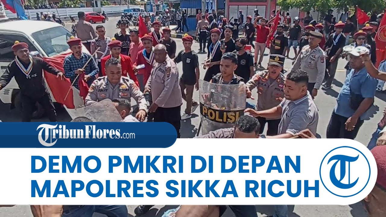 Demo PMKRI Terkait TPPO di Depan Mapolres Sikka Ricuh