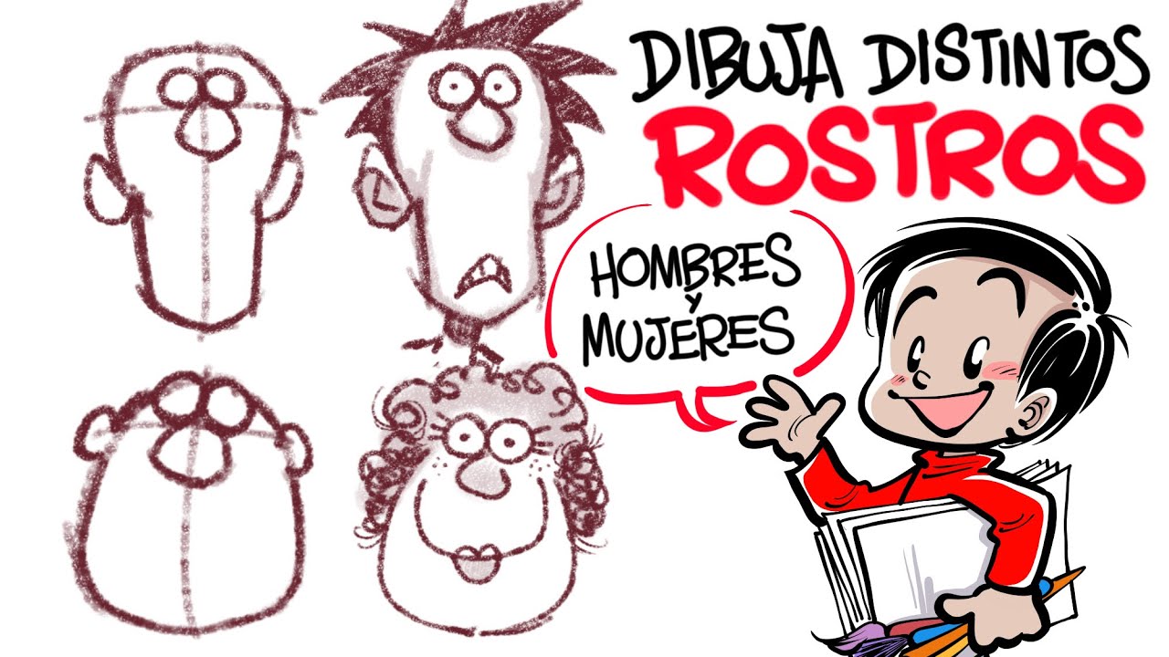 Ejercicios para dibujar distintos tipos de Rostros Cartoon