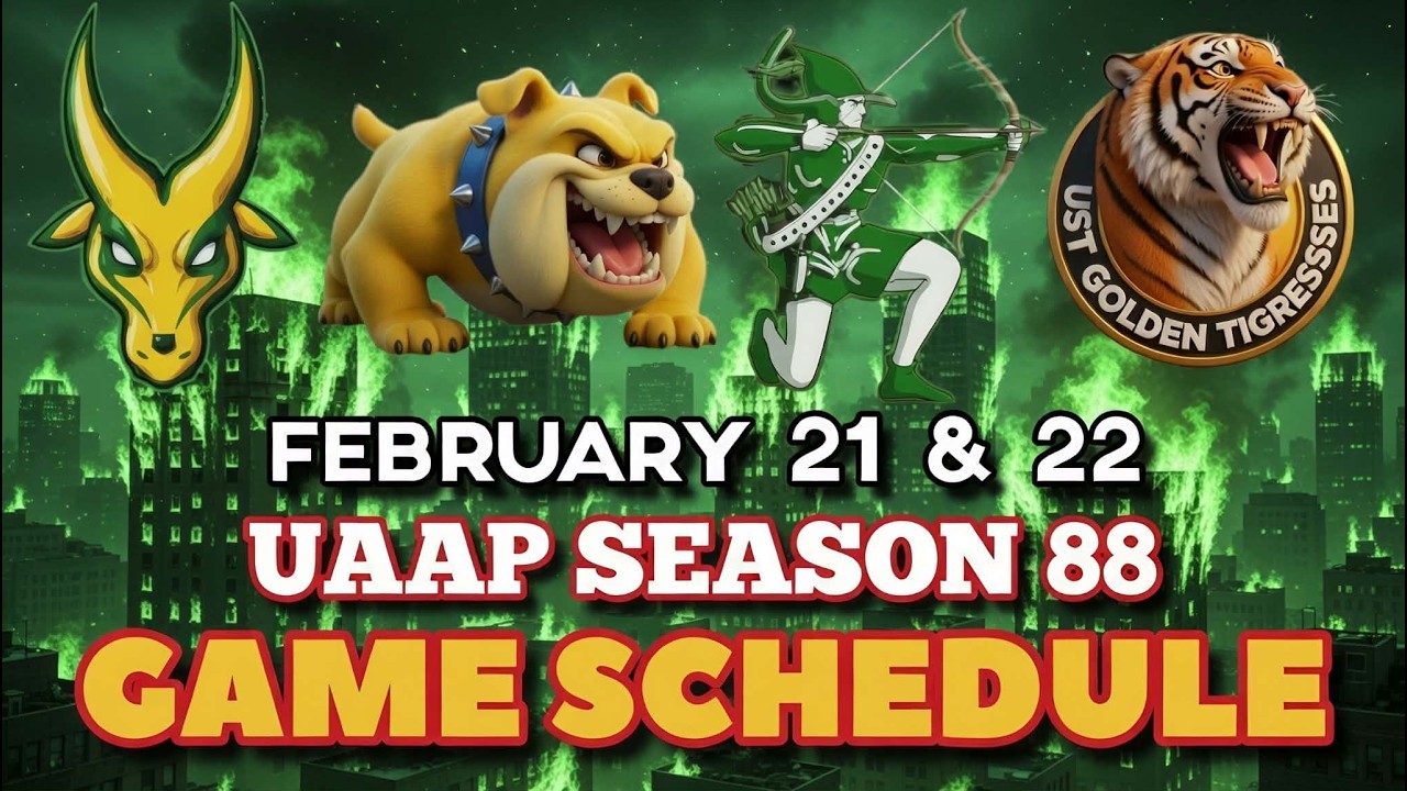 UAAP SEASON 88 GAME SCHEDULE - MEN'S & WOMEN'S VOLLEYBALL TOURNAMENT - FEBRUARY 21 & 22, 2026