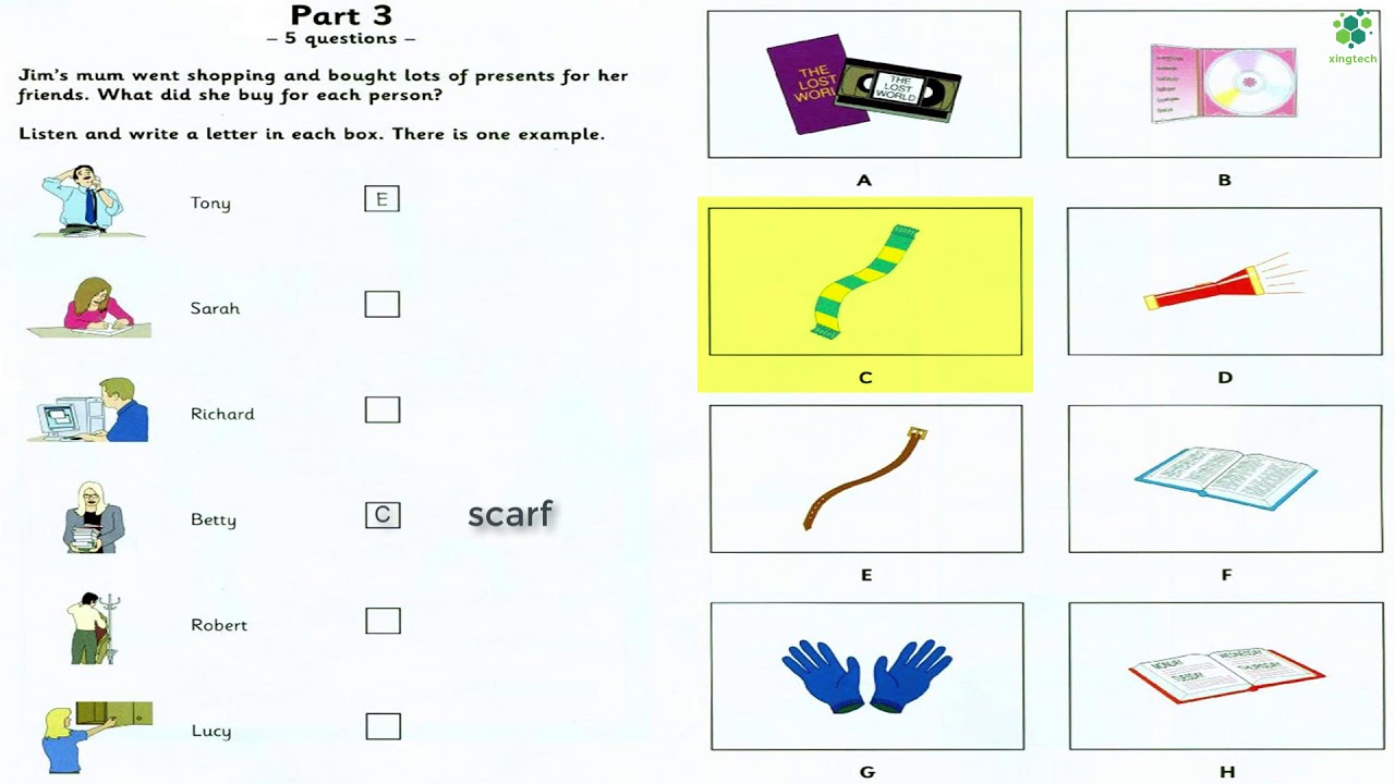 Flyers 2 - Test 3 - Part 3 - Listening with Answer Booklet