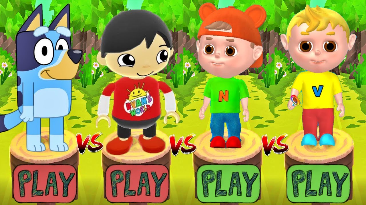 Vlad and Niki Run vs Tag with Ryan's World vs Bluey - Run Gameplay