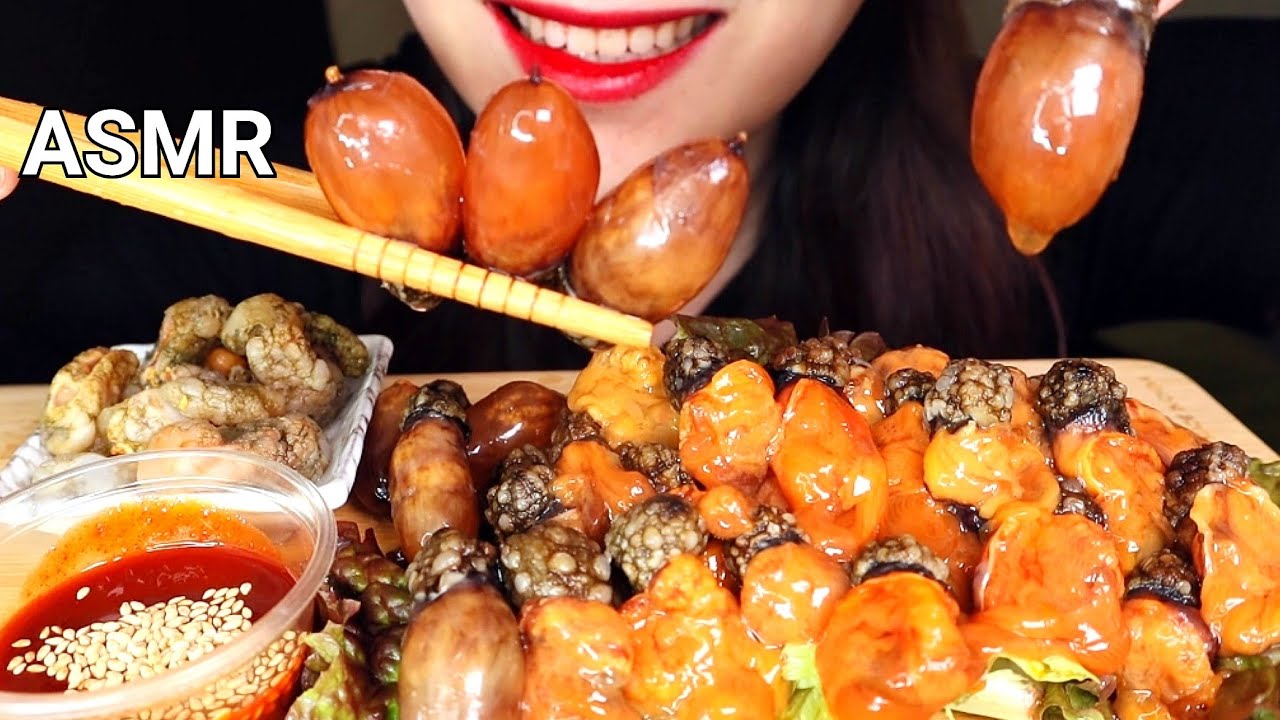 ASMR 미더덕회 먹방, RAW WATER SEA SQUIRT SASHIMI EATING SOUNDS, 해산물 먹방, SEAFOOD,