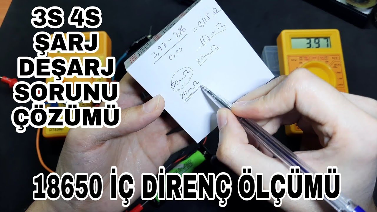 18650 lityum Pil Sağlık Ölçme, İç Direnç Ölçümü, Internal Resistance, 18650 test