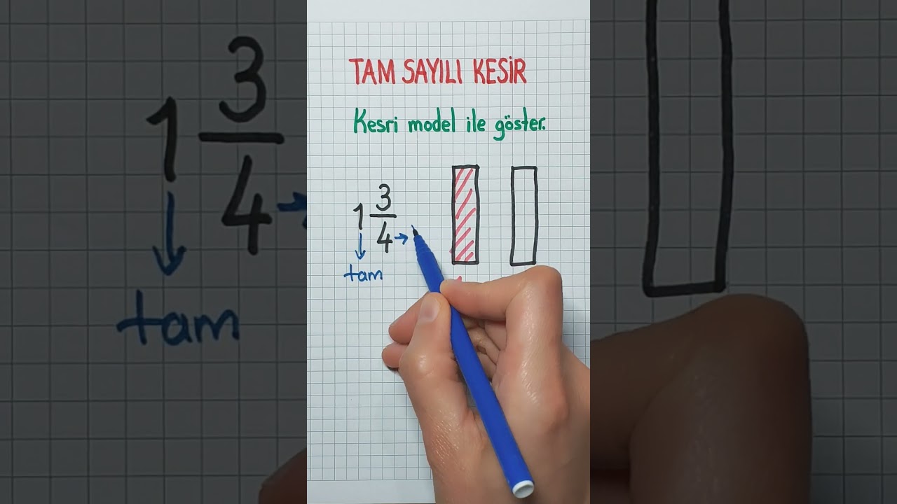 4.SINIF🟠Tam Sayılı Kesir Model İle G&ouml;sterme ➡️ #kesirler #tamsayılıkesir✅️✅️