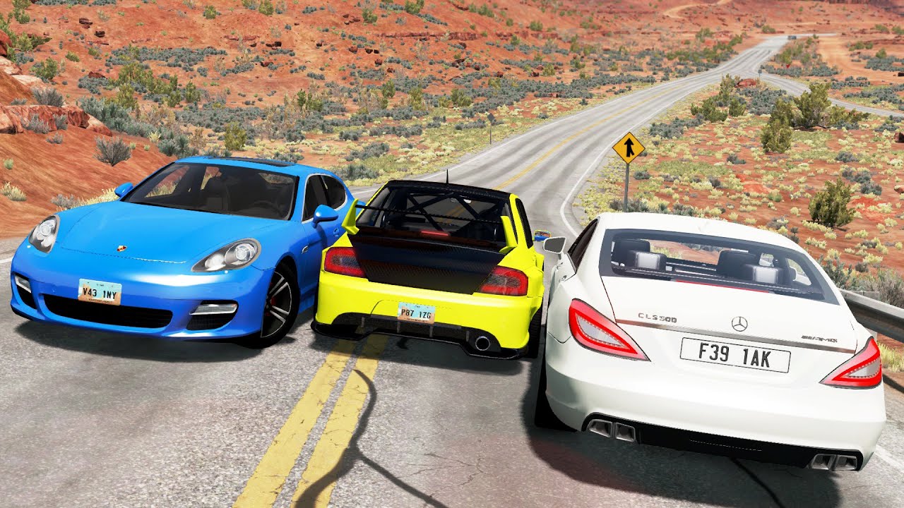 Car Overtaking Crashes Compilation #20 - BeamNG.Drive