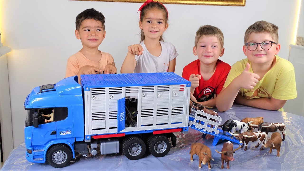 CAMION trasporto TORI/Tori bull fight/Rodeo/Bull riding/ BRUDER