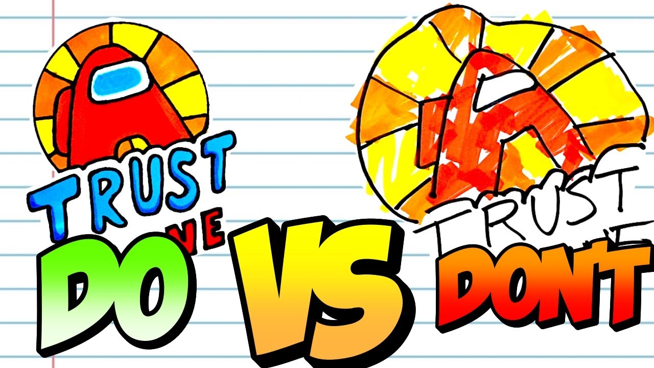 DO vs DON'T Among Us Drawing : TRUST NO ONE LOGO ! #Shorts