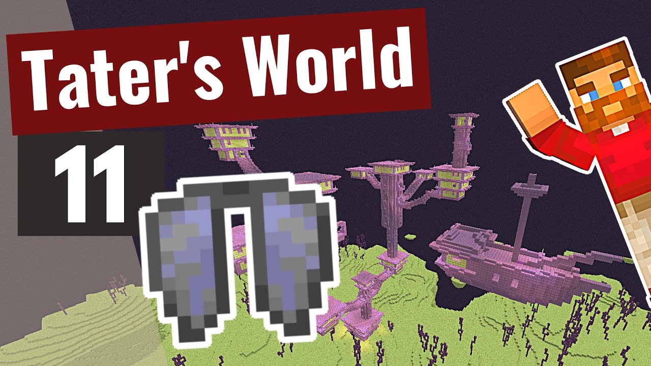 END CITY RAIDING! [How to Get ELYTRA] | Tater's World Minecraft Survival Episode 11