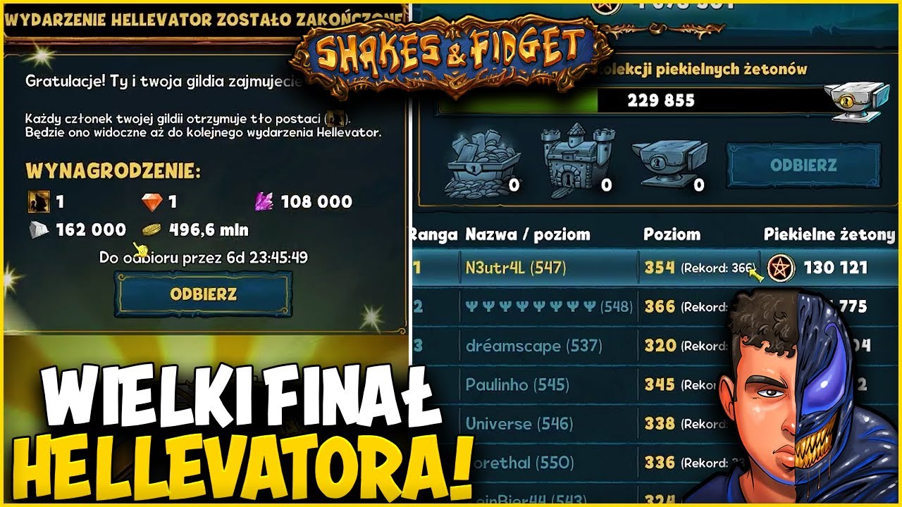 ⭐ WIELKI FINAŁ HELLEVATORA NA 9 POSTACIACH ⭐ SHAKES & FIDGET ⭐ N3UTR4L ⭐