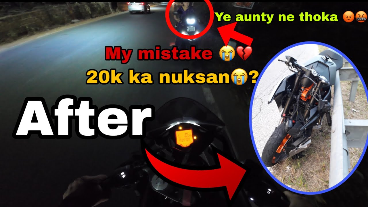 BIKE CRASH💔😭 KTM RC KA NUKSAN ?? #motovlog #crash #accident 