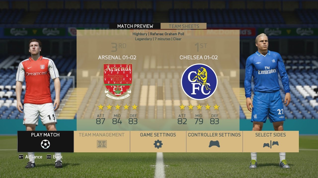 FINAL FA CUP 2001/02 • ARSENAL vs CHELSEA • FIFA 16 PC • CLASSIC PATCH